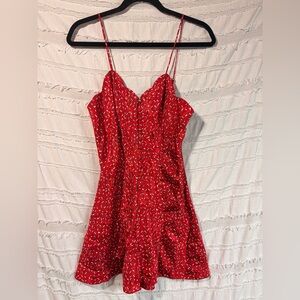 Vintage Victorias Secret red button down slip dress gold label 1980's